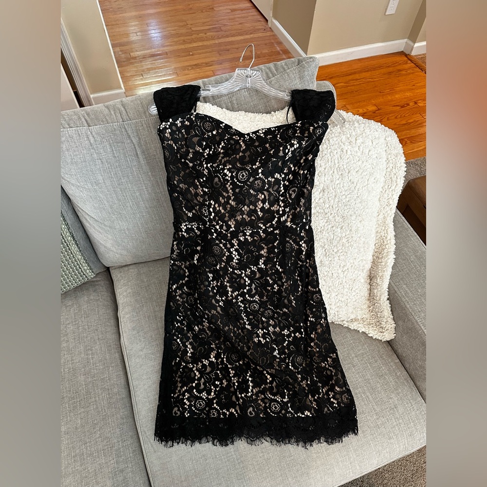 NWT Promesa Black Lace Mini Dress